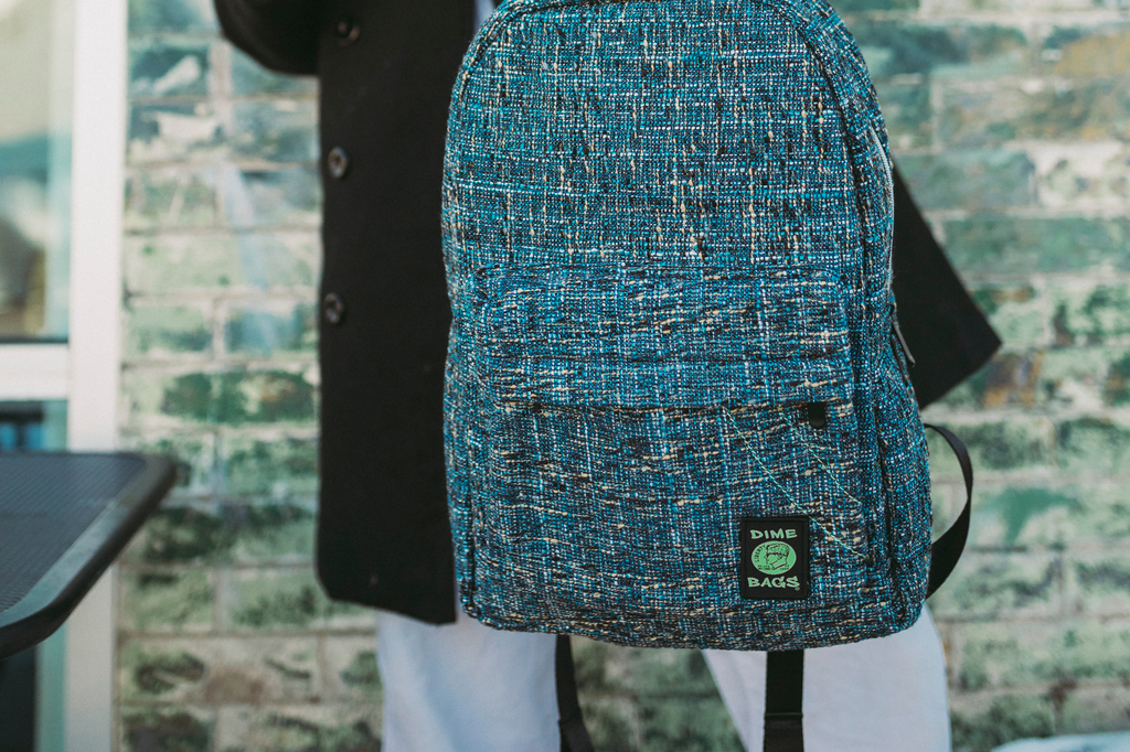Study Buddy Hemp Backpack by Dime Bags lifestyle Image 