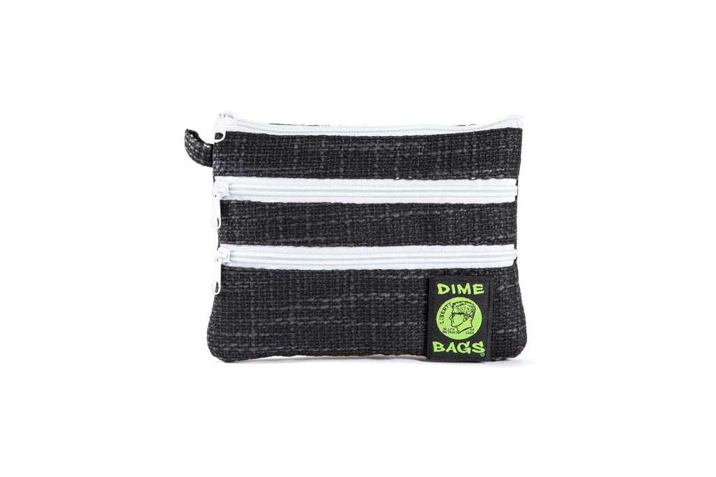 DIME BAGS® 8” Zipline black og color blocked zippered pouch 