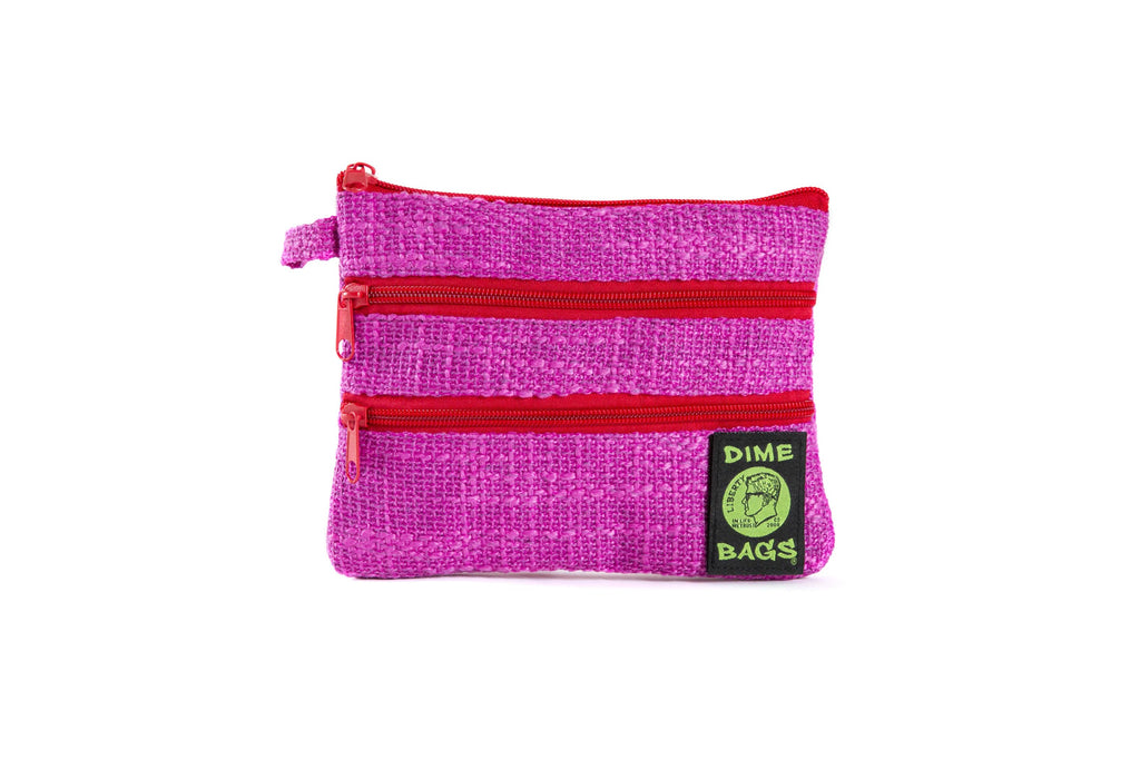 DIME BAGS® 8” Zipline magenta og color blocked zippered pouch 