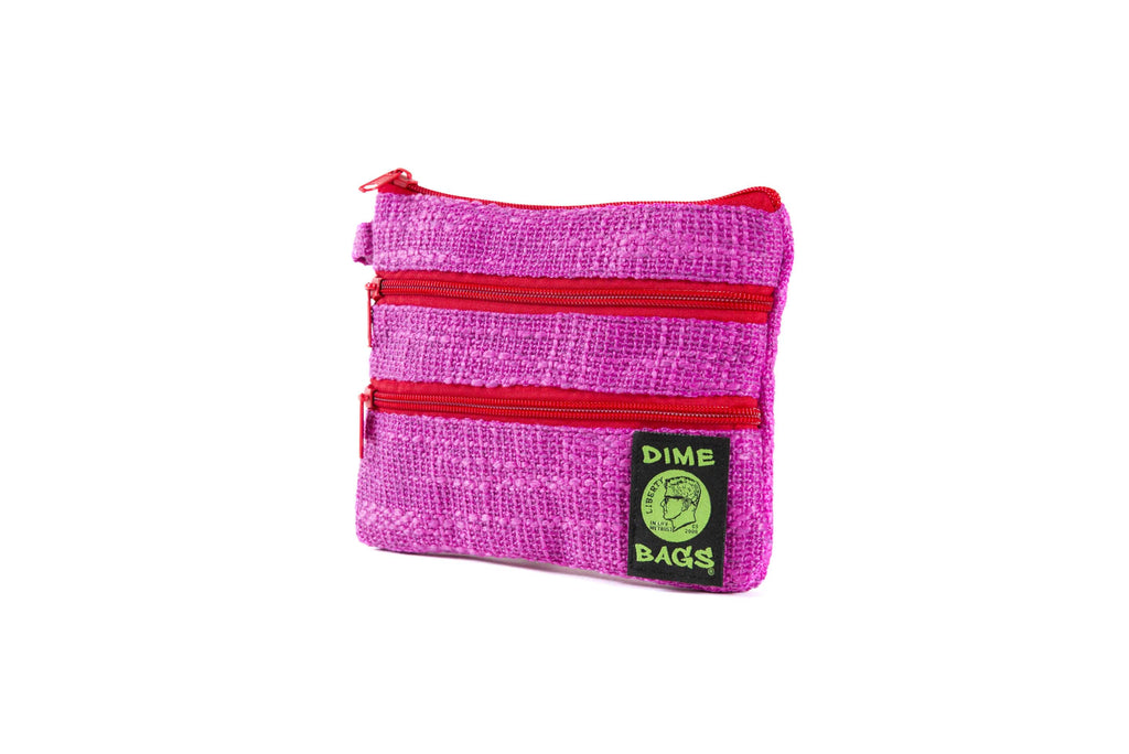 DIME BAGS® 8” Zipline magenta og color blocked zippered pouch 