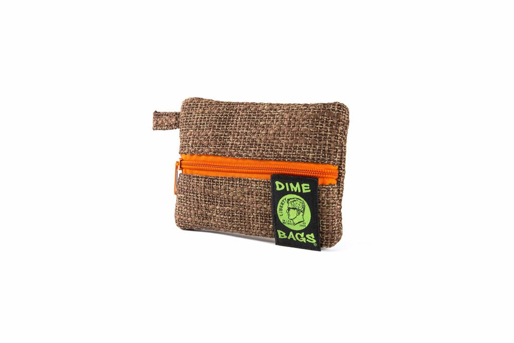 DIME BAGS® 6” Zipline brown og color blocked zippered pouch 