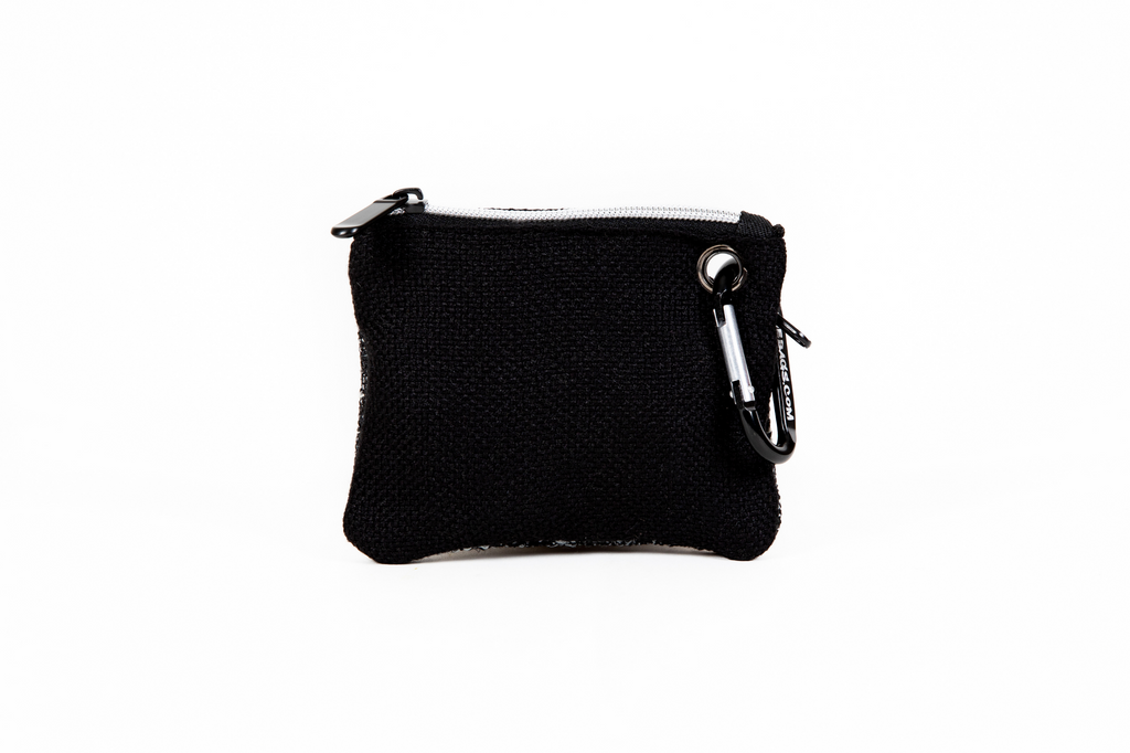 DIME BAGS® 5” Black Zipline color blocked zippered pouch with carabiner