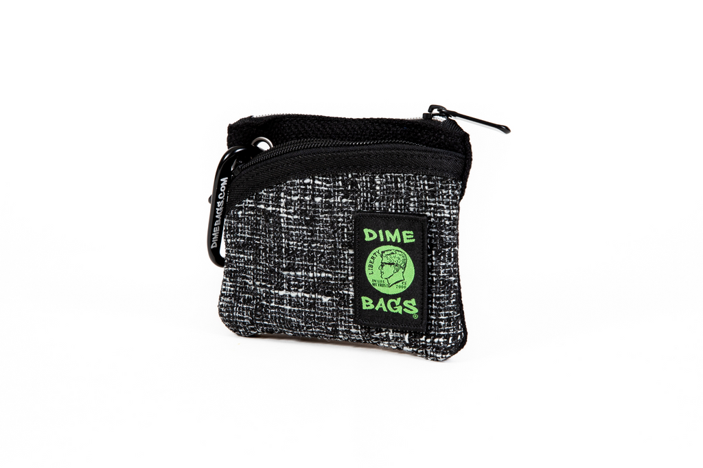 DIME BAGS® 5” Black Zipline color blocked zippered pouch with carabiner
