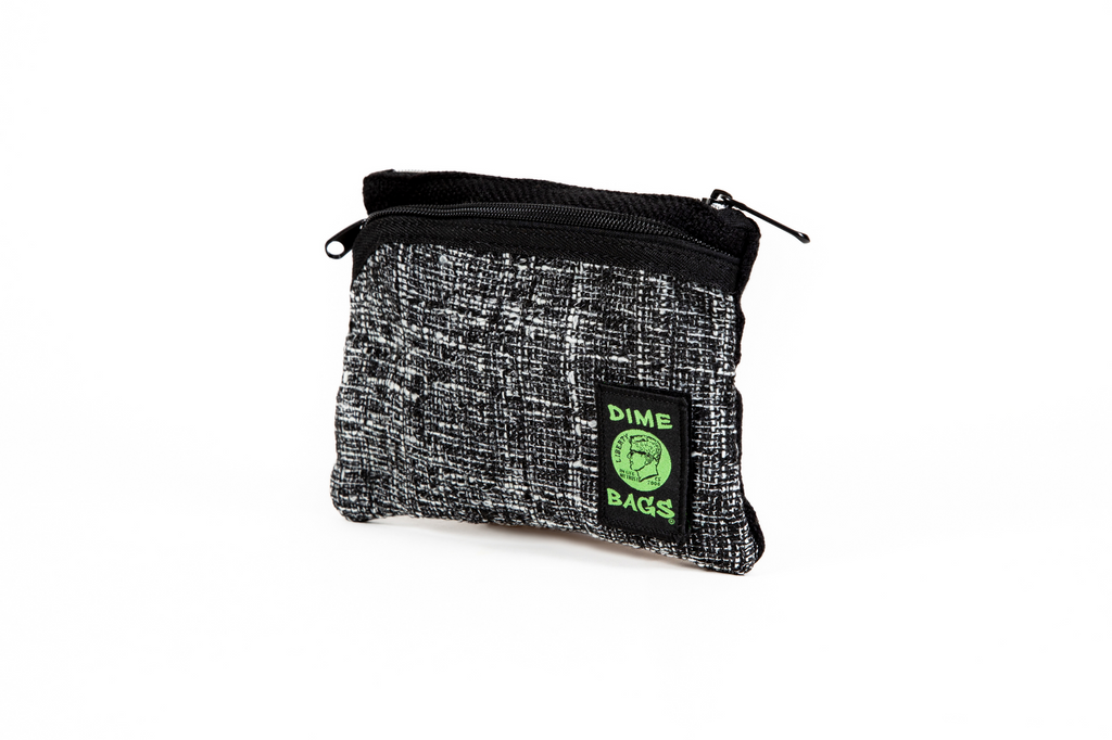 DIME BAGS® 8” Black Zipline color blocked zippered pouch with carabiner