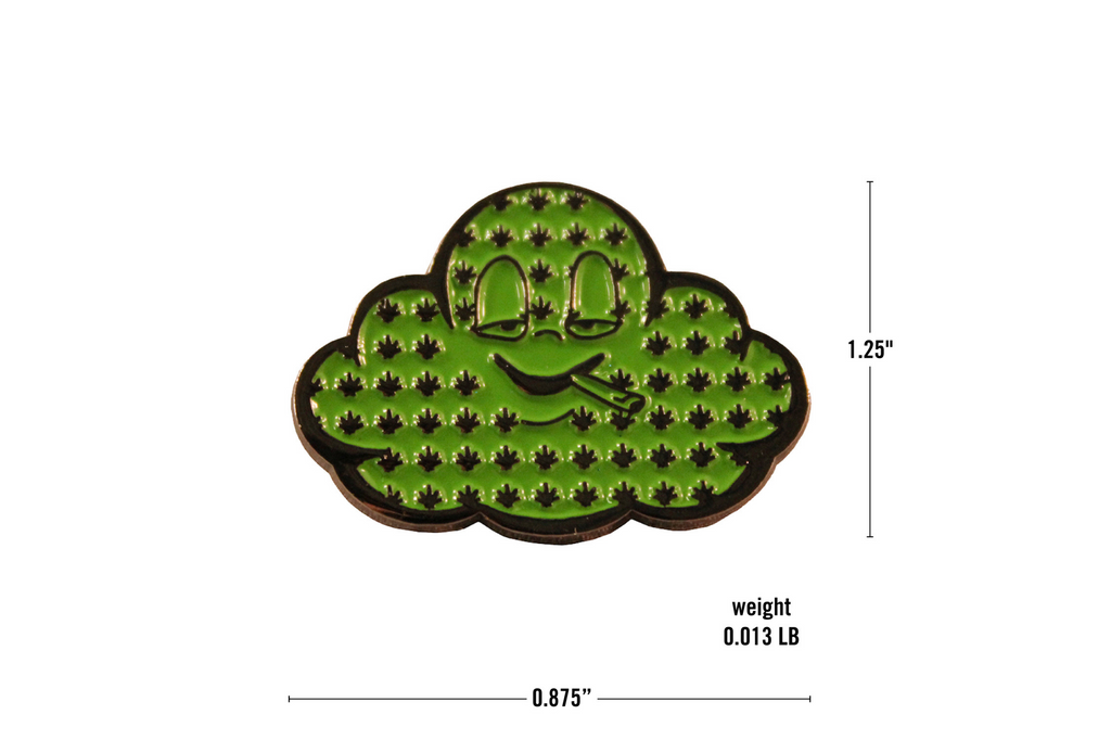 Dimensions for Kold Cloud hat pin by Dime Bags 