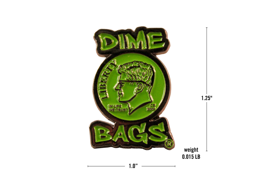 Dime Bags logo hat pin dimensions 